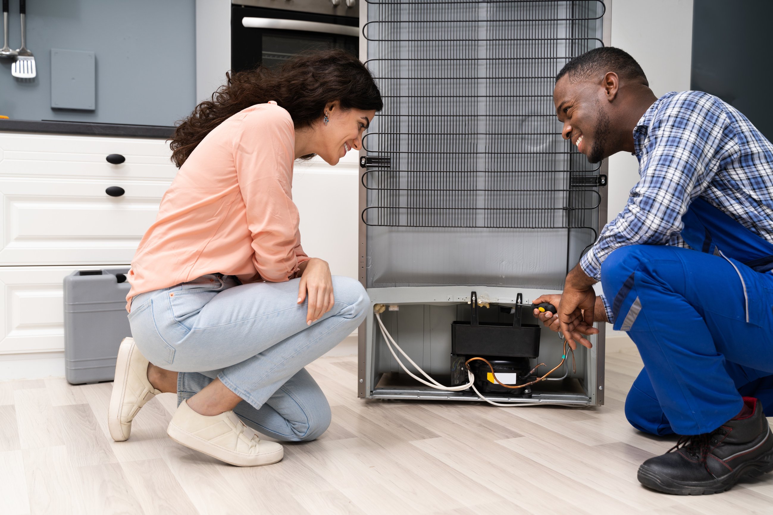 Repairman Repairing Refrigerator